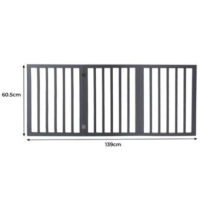 Wooden Pet Gate Dog Fence Retractable Grey 2000x 3MM-1975420451777810434