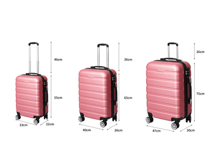 Slimbridge 3PC Luggage sets Suitcase Rose Gold-1864184368424161282