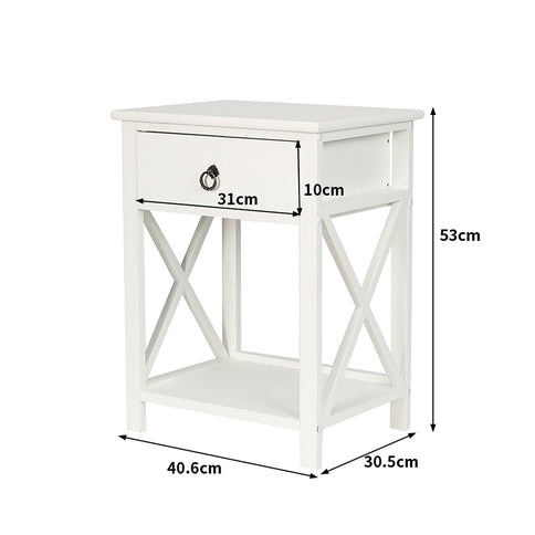 Levede 2x Bedside Tables Drawers Side-1910113031367561218