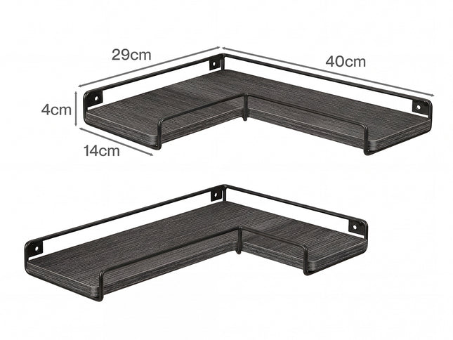 Levede Floating Shelves 2Pcs DIY Corner Wall Shelf Storage Display Rack Bedroom-2050059024489123842