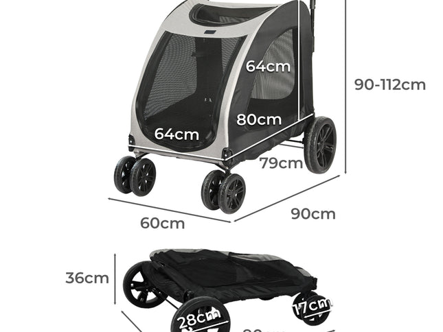 PaWz Pet Dog Stroller Pram Carrier Cat-1973193719742074882