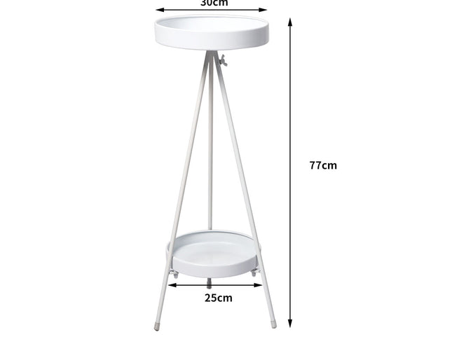 Levede Plant Stand 2 Tiers Outdoor Indoor White Large-1864184723920785410