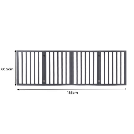 Wooden Pet Gate Dog Fence Retractable Grey 600x 3MM-1973193642998894594