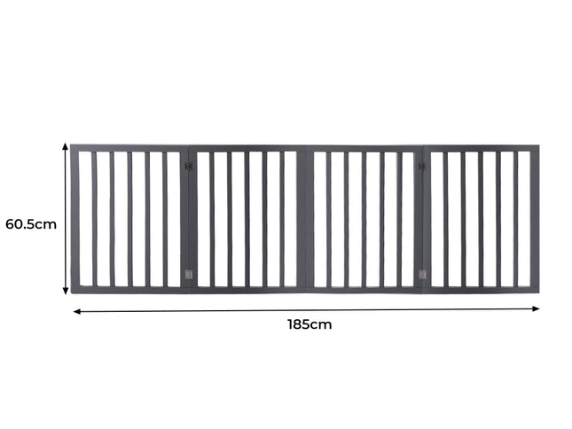 Wooden Pet Gate Dog Fence Retractable Grey 600x 3MM-1973193642998894594
