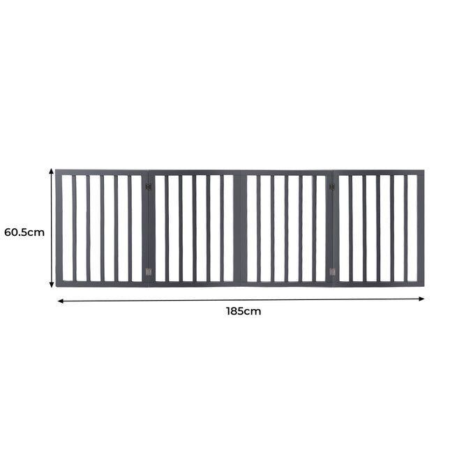 Wooden Pet Gate Dog Fence Retractable Grey 600x 3MM-1973193642998894594