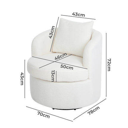 Levede Fleece Swivel Chair-1954802380256186370