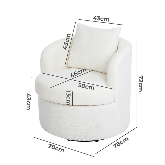 Levede Fleece Swivel Chair-1954802380256186370