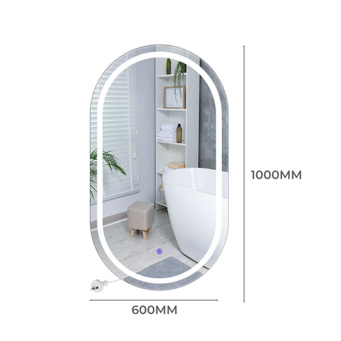 EMITTO LED Wall Mirror Oval Anti-fog 60x100cm-1910112985343463426