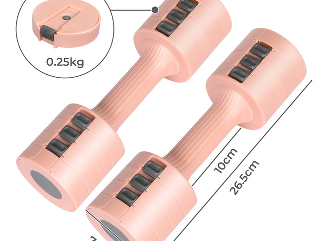 Centra A Pair Of 1KG To 5KG Dumbbells Pink-1975420383096082434
