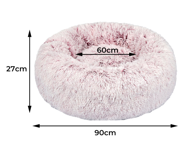 PaWz Pet Bed Cat Dog Donut Nest Calming L Pink Large-1973193629174468610