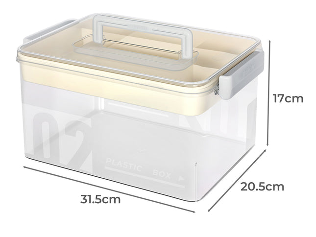 Levede Medical Storage Box Two Layer Medicine Case-2011971129425661954