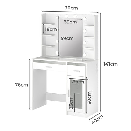 Levede Vanity Desk Makeup Mirror Storage Dressing Table-2011971131304710146