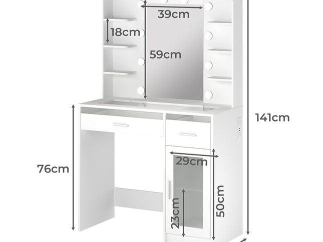 Levede Vanity Desk Makeup Mirror Storage Dressing Table-2011971131304710146
