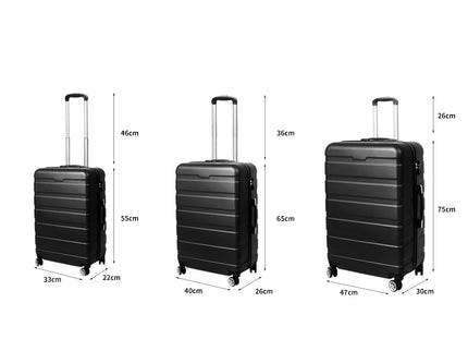 Slimbridge 3PC Luggage sets Suitcase Black-1864184367522385922