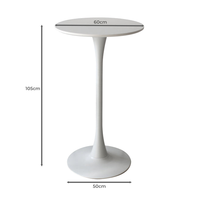 Levede 2x Round Bar Table Pub Tables White-1954802994746888194