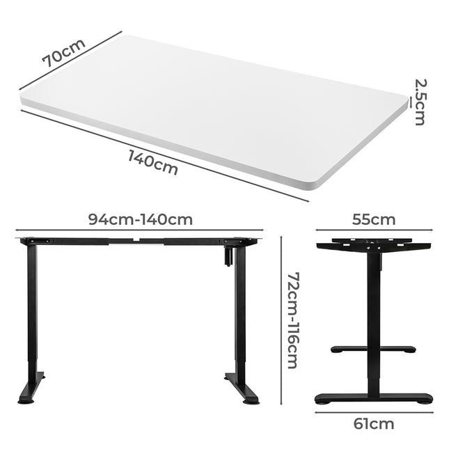 Levede Motorised Standing Desk Adjustable 140cm White 1000x 1MM-1975420506605752322