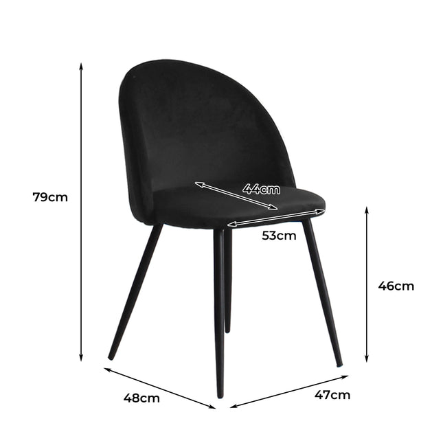 Levede 2x Dining Chairs Kitchen Cafe Black-1973194069391839234