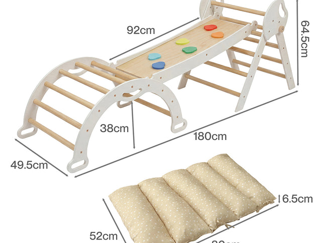 BoPeep Kids Climbing Toys Sets Toddler Toys Triangle Arch Climber Indoor White-2050059014536040450