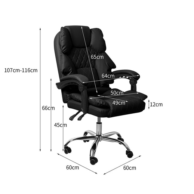 Levede Gaming Chair Office Computer Black No Footrest-1975420440373497858