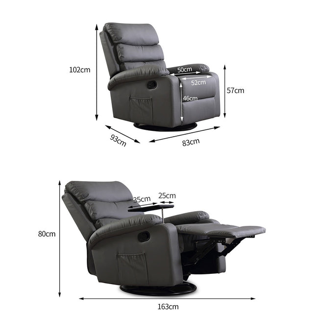 Levede Massage Chair Recliner Chairs Grey-1975420439761129474