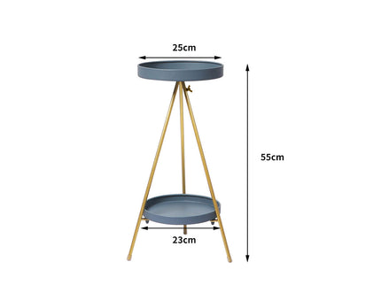 Levede Plant Stand 2 Tiers Outdoor Indoor Grey Gold Medium-1864184724352798722