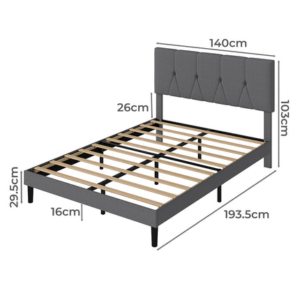Levede Bed Frame Upholstered Platform Mattress Base Double-2029387288609427458