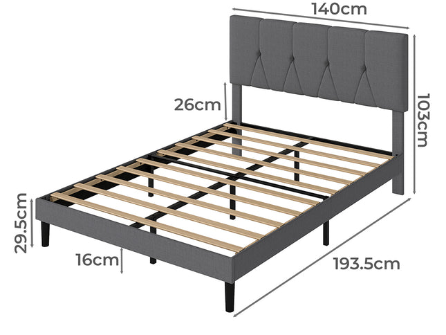 Levede Bed Frame Upholstered Platform Mattress Base Double-2029387288609427458