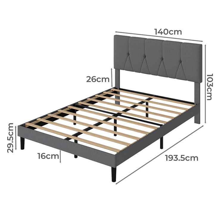 Levede Bed Frame Upholstered Platform Mattress Base Double-2029387288609427458