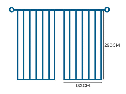 Marlow 2XBlockout Curtains Chenille 132x250 Blue-1910113279372562434