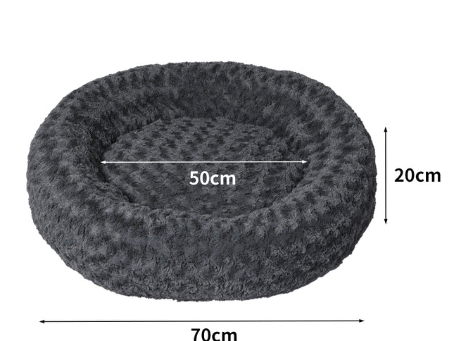 PaWz Calming Dog Bed Warm Soft Plush M Dark Grey Medium-1864184534111752194