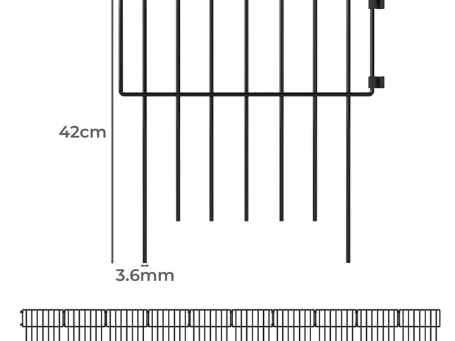 Mountview 10 Pcs Garden Fence Border Rustproof Metal-2006733422592135170