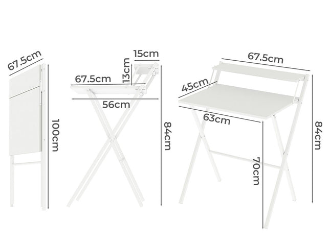 Levede Foldable Computer Desk Office Study Desk White-2011971108894543874