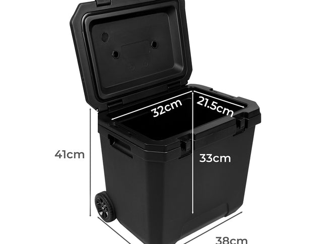 Mountview Cooler Ice Box 27L/43L Portable Chest Trolly For Camping BBQ Picnic-1954802392587440130