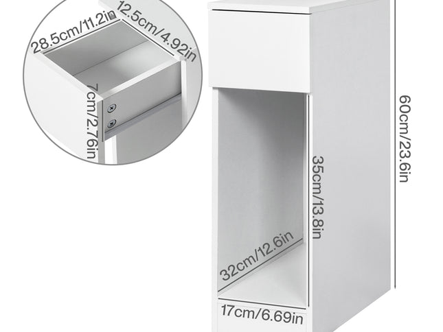 Levede Slim Bedside Table Nightstand Side Table Storage Bedroom Narrow Cabinet-2050056781610225666