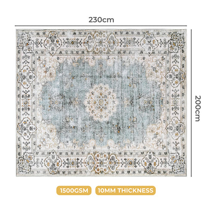 Marlow Floor Rug Short Pile Washable Vintage Carpet Soft Plush Non Slip 200x230-1975420390847156226