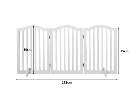 PaWz Wooden Pet Gate Dog Fence Safety White-1864184532694077442
