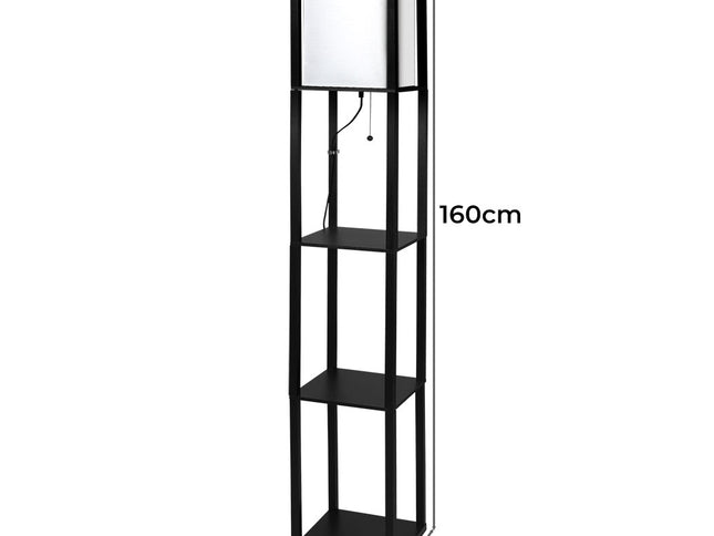 EMITTO Floor Lamp Storage Shelf LED Black-1864184393824866306