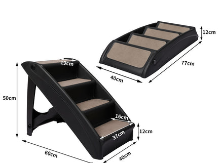 PaWz Pet Ramp Indoor Dog Steps Stair Black-1864184496140718082