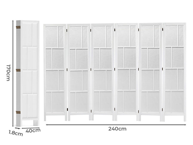 Levede 6 Panel Room Divider 170cm Freestanding Screen-2006733395211718658