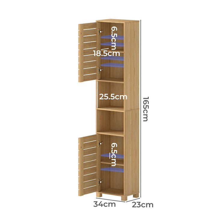 Levede Tall Bathroom Cabinet Storage 165cm Tallboy Adjustable Shelf Cupboard-2029334091303882754