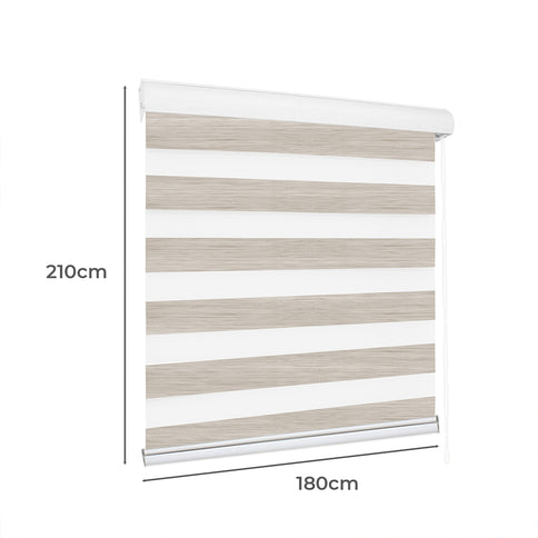 Marlow Blackout Zebra Roller Blind Curtains 180x210 Beige-1910113278206545922