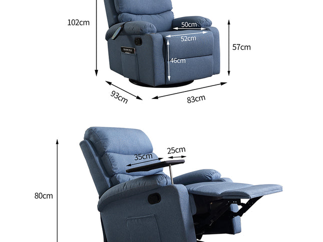 Levede Massage Chair Recliner Chairs Blue-1973194004317212674