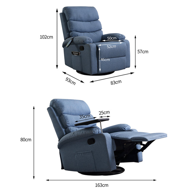 Levede Massage Chair Recliner Chairs Blue-1973194004317212674