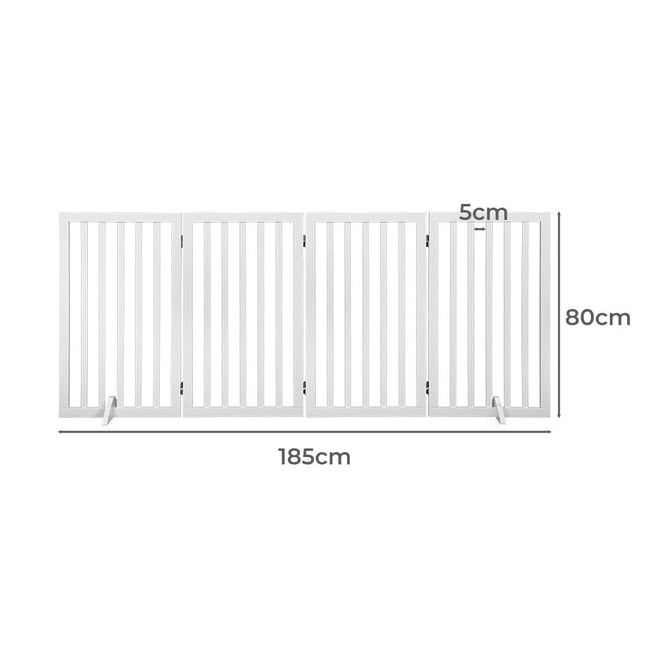 PaWz Wooden Pet Gate Dog Fence Safety White 800x 3MM-1954802529401442306