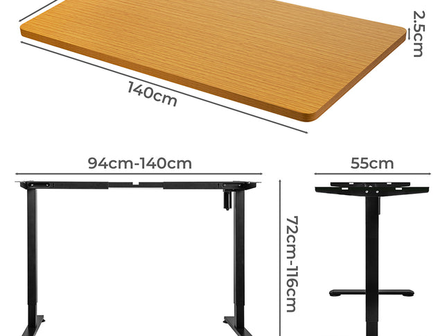 Levede Motorised Standing Desk Adjustable 140cm Natural 1000x 1MM-1973193824264130562
