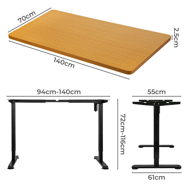 Levede Motorised Standing Desk Adjustable 140cm Natural 1000x 1MM-1973193824264130562