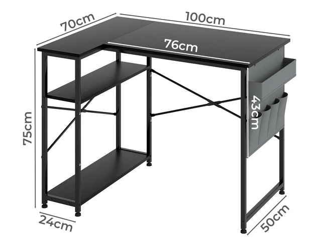 Levede L-shaped Gaming Computer Desk Corner Table Home-2011971107690778626