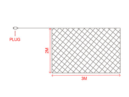 320LED Fairy Lights Net Mesh Curtain Cool white-1864184476641398786