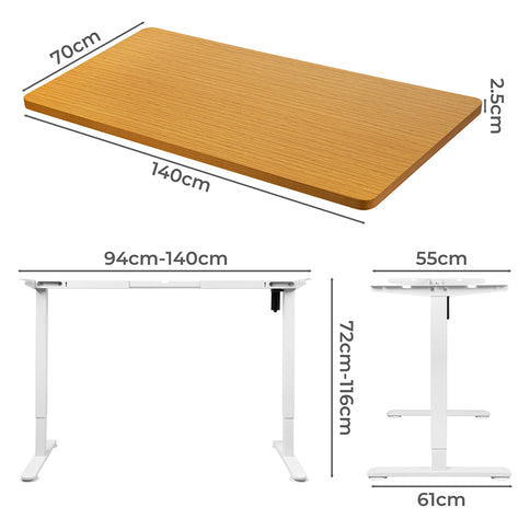 Levede Motorised Standing Desk Adjustable 140cm Natural 1000x 1MM-1910112997267869698