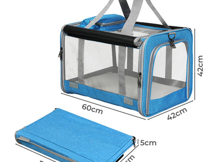 Pawz 3 in 1 Pet Soft Crate Dog Cat Carrier L Size Blue-1910112288384356354